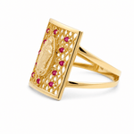 10K Yellow Gold with Cz Fashion Women's Ring - Miral Jewelry
