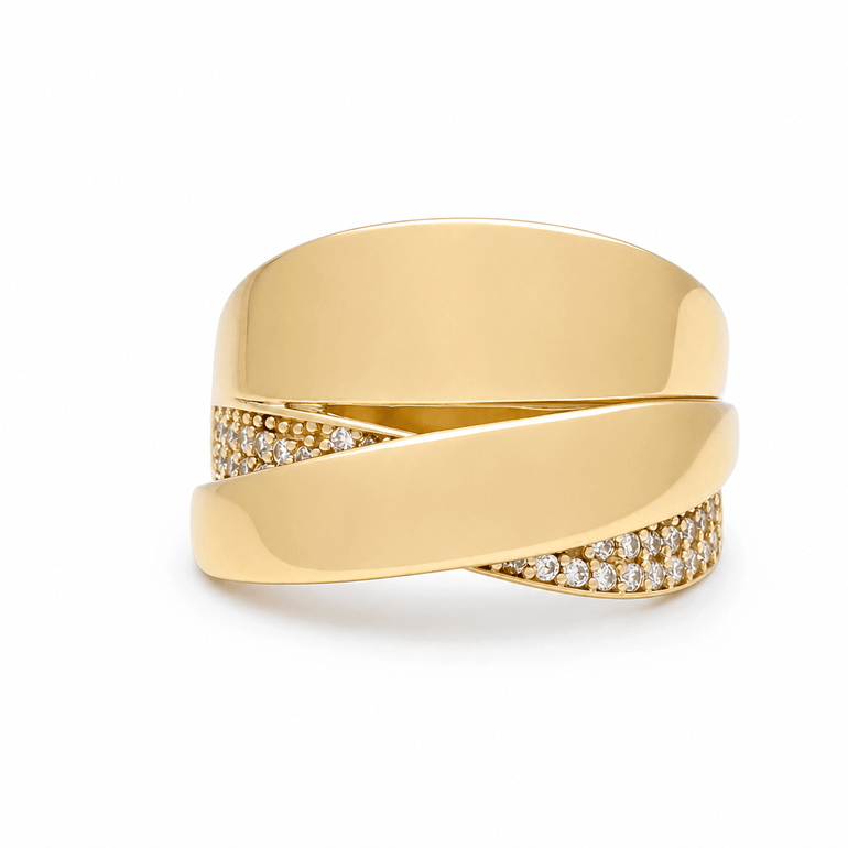 10K Yellow Gold With Cz Fashion Women's Ring - Miral Jewelry