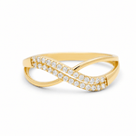 10K Yellow Gold with Cz Fashion Women's Ring - Miral Jewelry