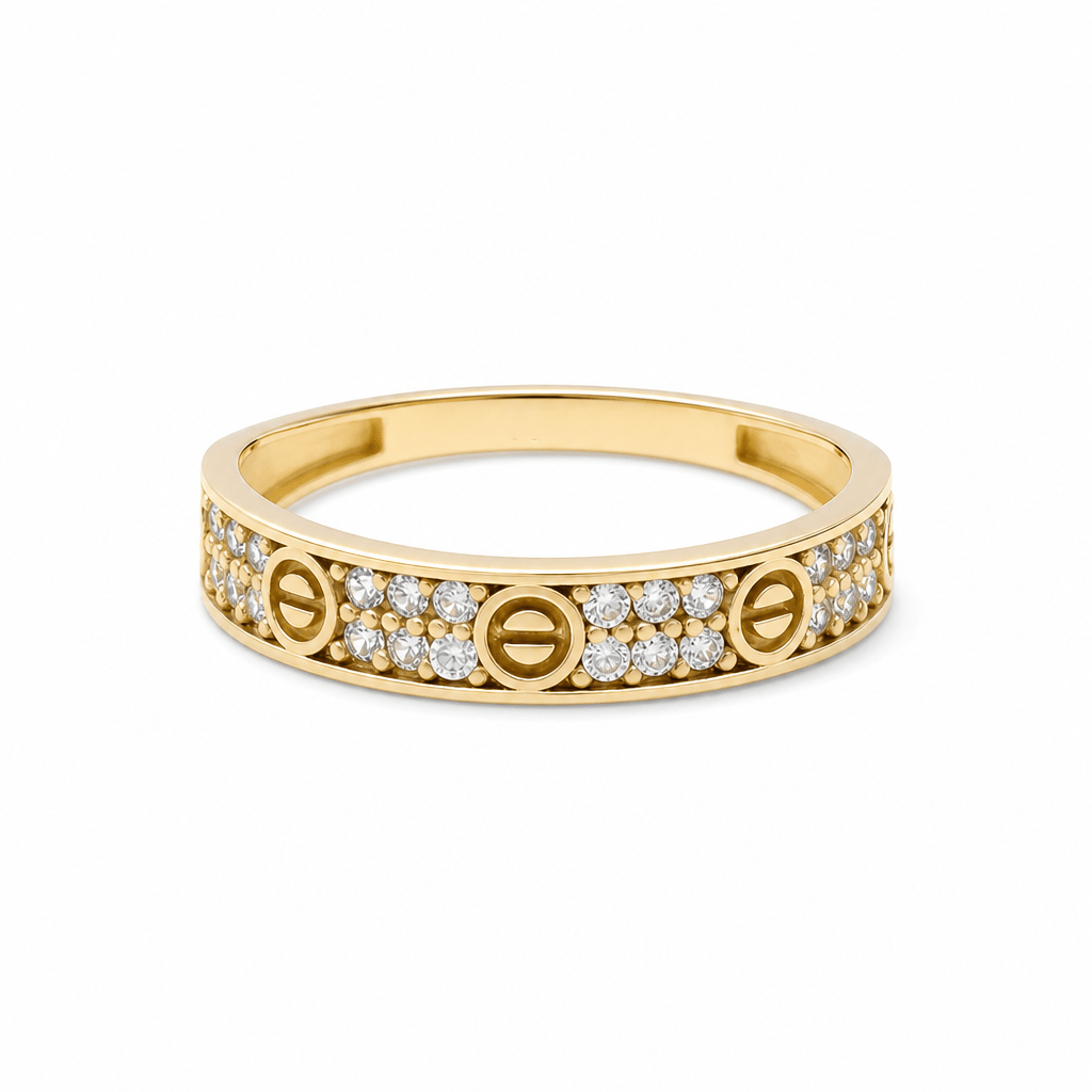 10K Yellow Gold with Cz Fashion Women's Ring - Miral Jewelry