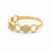 10K Yellow Gold with Cz Fashion Women's Ring - Miral Jewelry