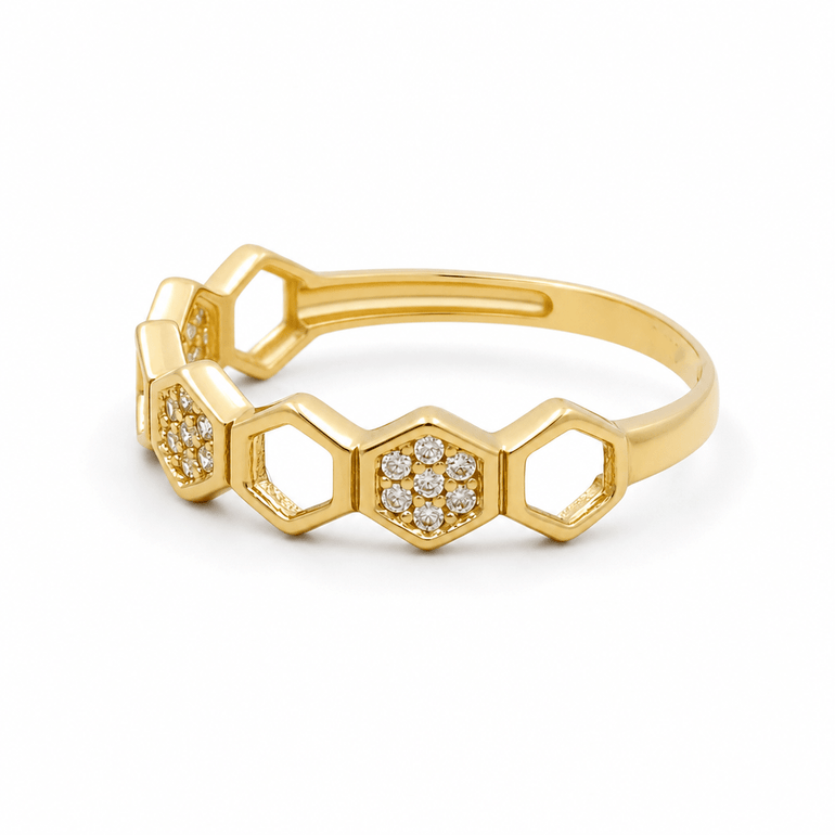 10K Yellow Gold with Cz Fashion Women's Ring - Miral Jewelry