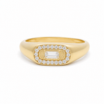 10K Yellow Gold with Cz Fashion Women's Ring - Miral Jewelry