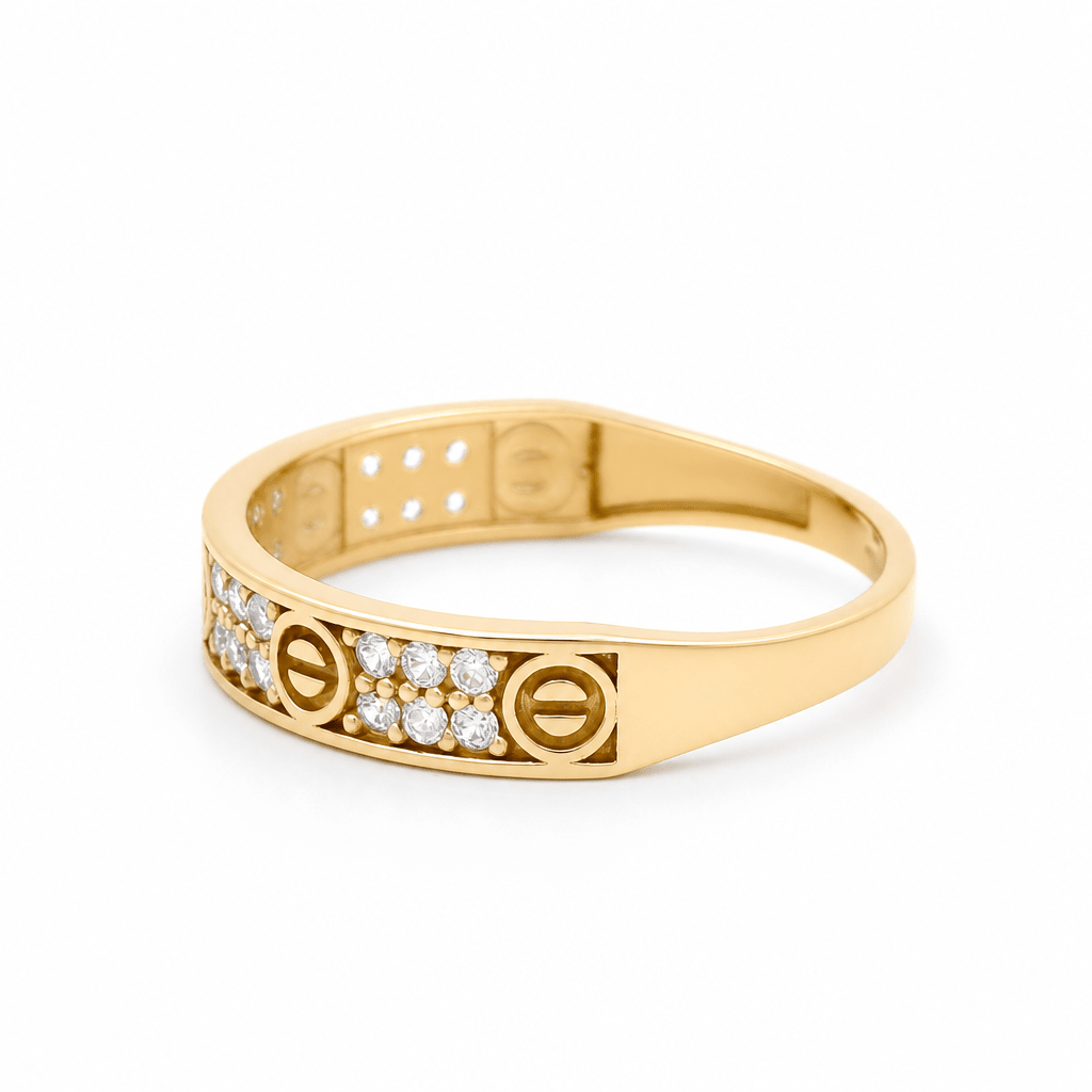10K Yellow Gold with Cz Fashion Women's Ring - Miral Jewelry