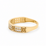 10K Yellow Gold with Cz Fashion Women's Ring - Miral Jewelry