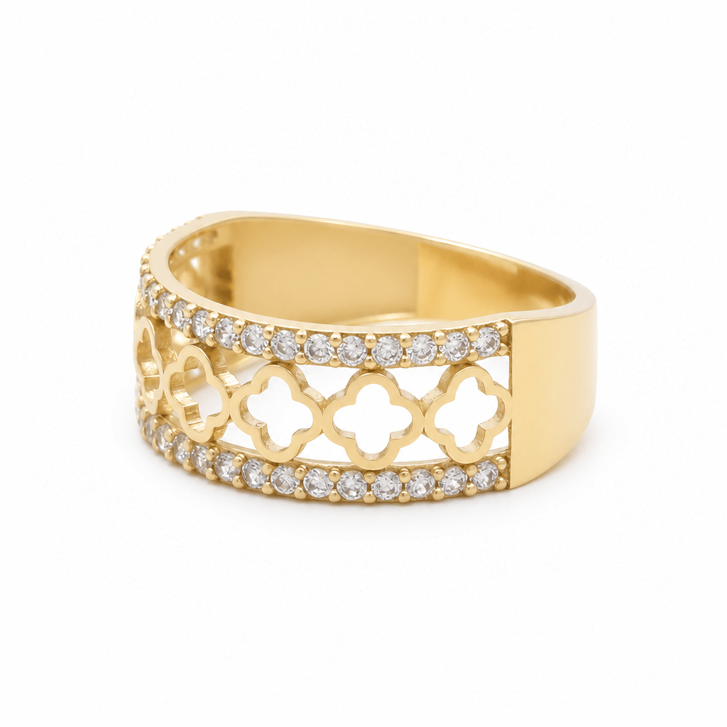 10K Yellow Gold with Cz Fashion Women's Ring - Miral Jewelry