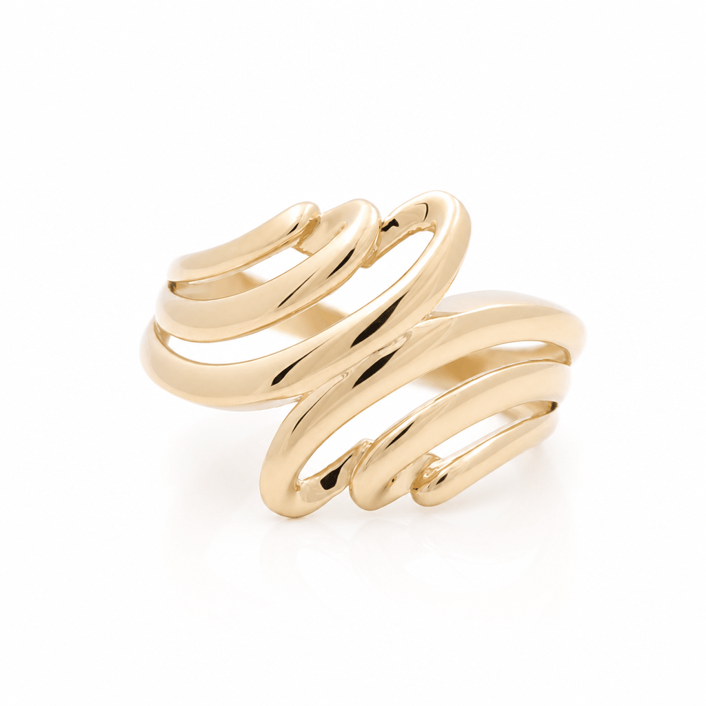 10K Yellow Gold With Cz Fashion Women's Ring - Miral Jewelry