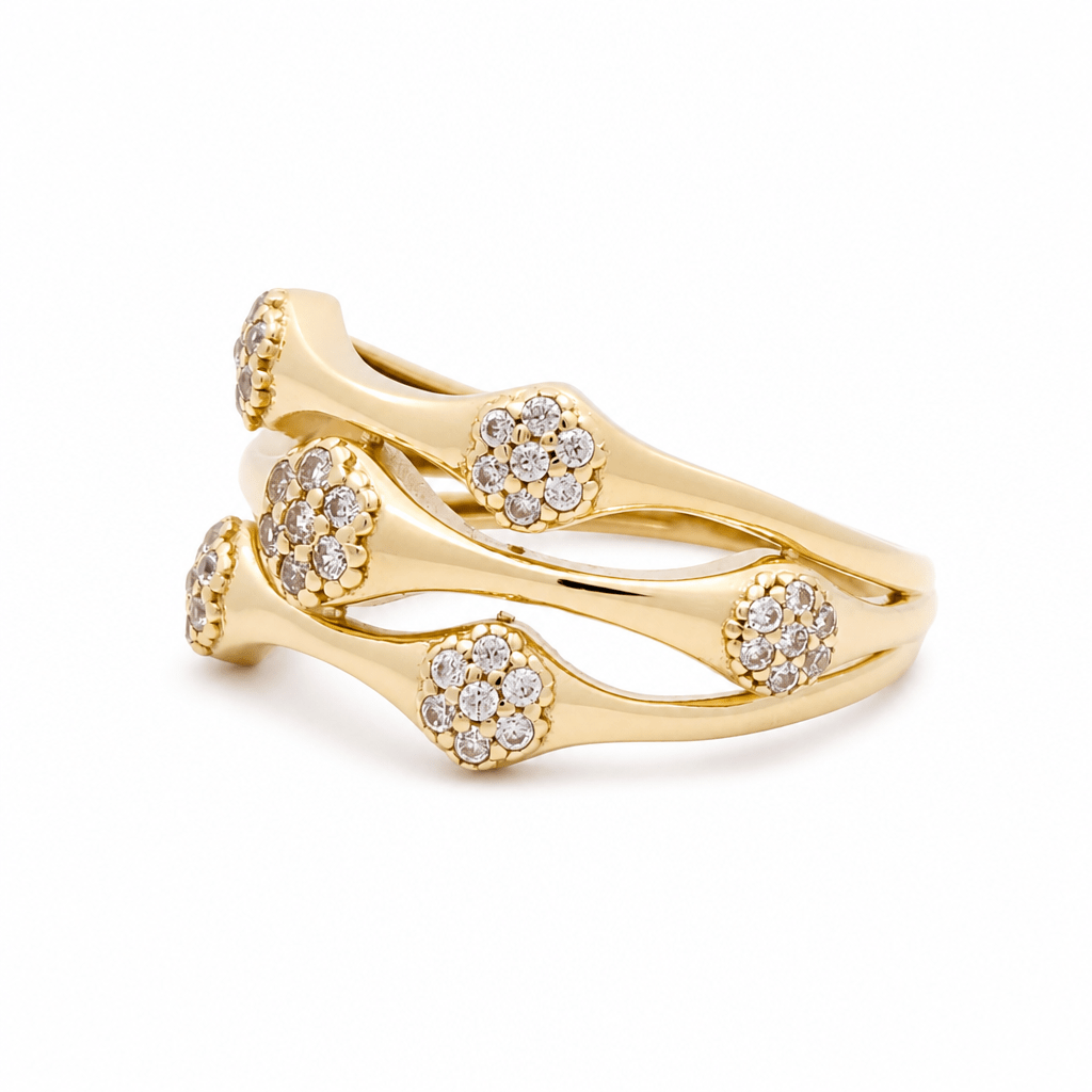 10K Yellow Gold With Cz Fashion Women's Ring - Miral Jewelry