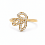 10K Yellow Gold with Cz Fashion Women's Ring - Miral Jewelry