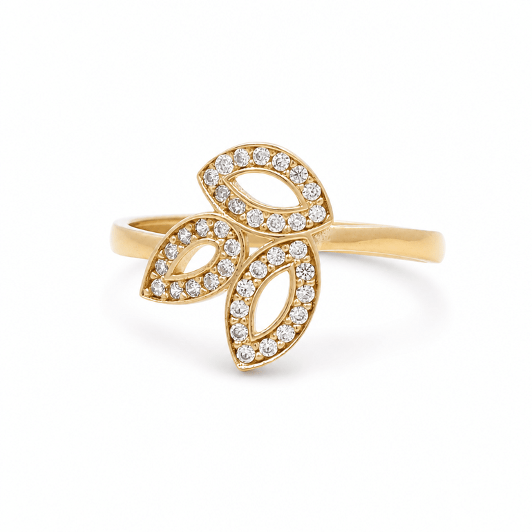 10K Yellow Gold with Cz Fashion Women's Ring - Miral Jewelry