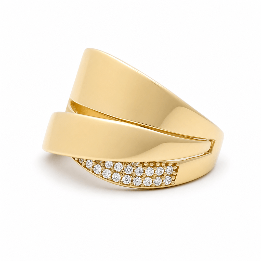10K Yellow Gold With Cz Fashion Women's Ring - Miral Jewelry