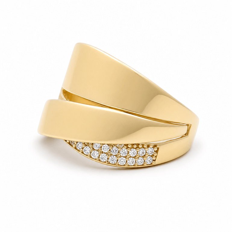 10K Yellow Gold With Cz Fashion Women's Ring - Miral Jewelry