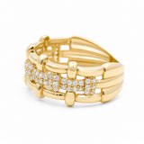 10K Yellow Gold with Cz Fashion Women's Ring - Miral Jewelry