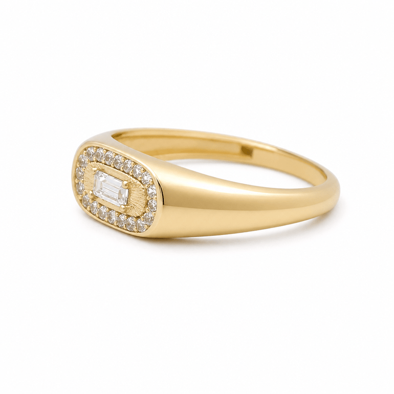 10K Yellow Gold with Cz Fashion Women's Ring - Miral Jewelry