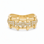 10K Yellow Gold with Cz Fashion Women's Ring - Miral Jewelry