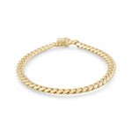 10k Yellow Solid Cuban Link Bracelet - Miral Jewelry