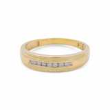 10K  Yellow Gold  Wedding Band with 0.08Tw Round Diamonds