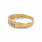 10K  Yellow Gold  Wedding Band with 0.08Tw Round Diamonds
