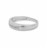 10K  White Gold  Wedding Band with 0.08Tw Round Diamonds
