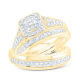 10k Yellow Gold Trio 3 Pieces Diamond with 1.00Tw Round Diamonds