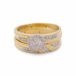 10k Yellow Gold  Round  3 Pieces Set with 0.37tw Round Diamonds