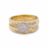 10k Yellow Gold  Round  3 Pieces Set with 0.37tw Round Diamonds