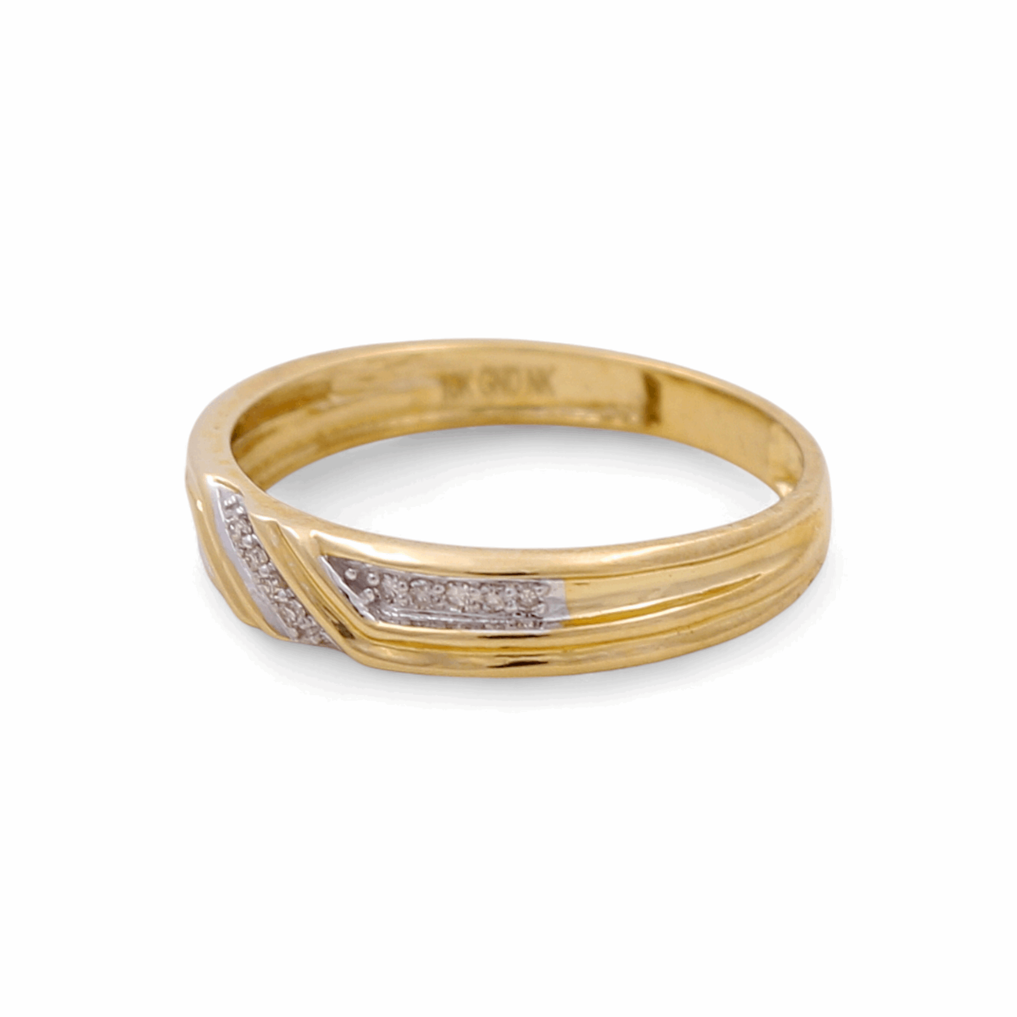 10k Yellow Gold  Round  3 Pieces Set with 0.37tw Round Diamonds