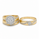10k Yellow Gold Round 3 Pieces Diamond with 0.87Tw Round Diamonds