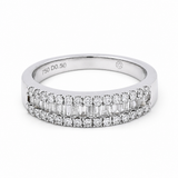 18K White Gold Band Diamond Fashion Ring with 0.58Tw Baguette Diamond