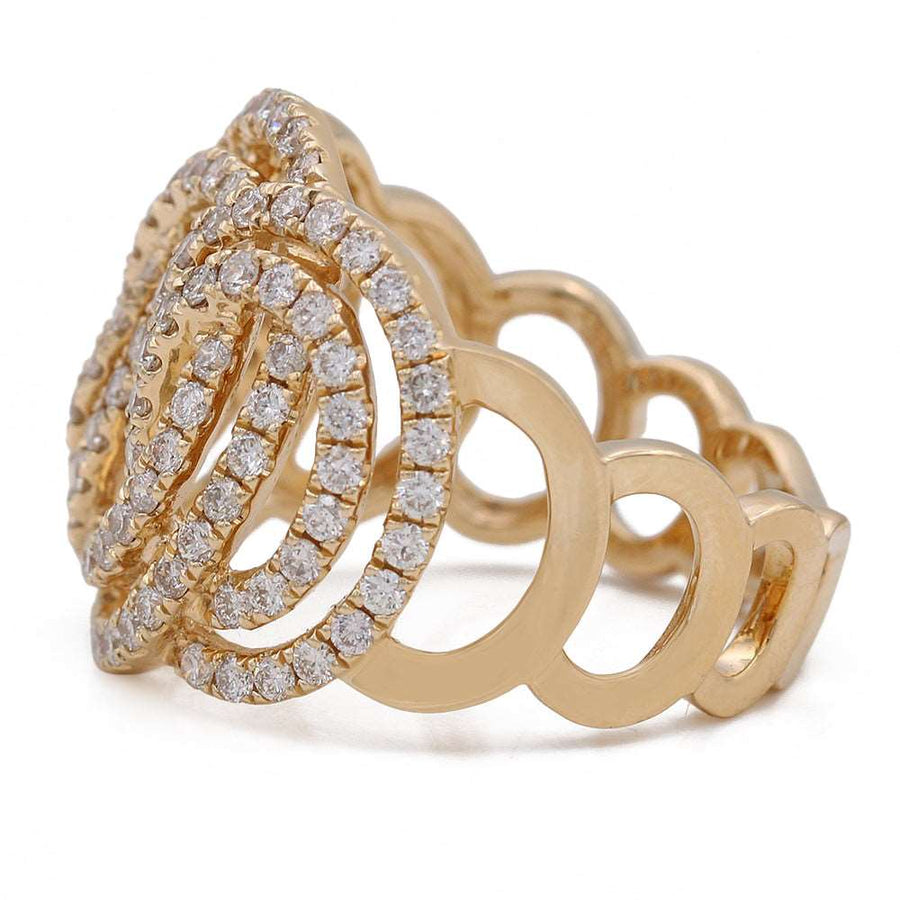 Yellow Gold 14K Fashion Ring With Diamonds