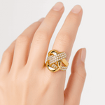 14K Yellow Fashion Diamond Fashion  Ring with 1.24Tw Round Diamonds