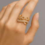 14K Yellow Fashion Diamond Fashion  Ring with 1.28Tw Round Diamonds