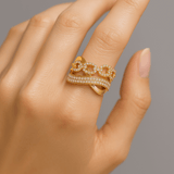 14K Yellow Fashion Diamond Fashion  Ring with 1.28Tw Round Diamonds