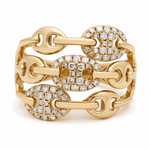 14K Yellow Gold Fashion Diamond Fashion  Ring with 0.35Tw Round Diamonds