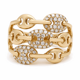 14K Yellow Gold Fashion Diamond Fashion  Ring with 0.35Tw Round Diamonds