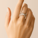 14K Yellow Gold Fashion Diamond Fashion  Ring with 0.59Tw Baguette Diamonds and 0.68Tw Round Diamonds