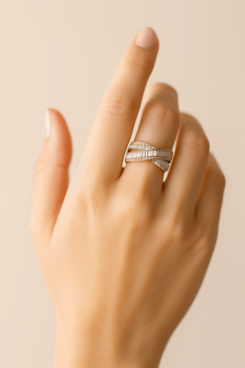 14K Yellow Gold Fashion Diamond Fashion  Ring with 0.59Tw Baguette Diamonds and 0.68Tw Round Diamonds