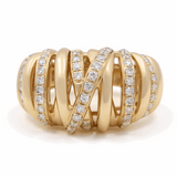 14K Yellow Gold Fashion Diamond Ring with 0.71Tw  Round Diamonds