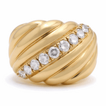 14K Yellow Gold Fashion Diamond Ring with 0.64Tw  Round Diamonds
