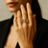 14K Yellow Gold Fashion Diamond Ring with 0.20Tw  Round Diamonds