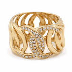 14K Yellow Gold Fashion Diamond Ring with 0.20Tw  Round Diamonds