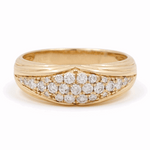 14K Yellow Gold Band Diamond Ring with 0.37Tw  Round Diamonds
