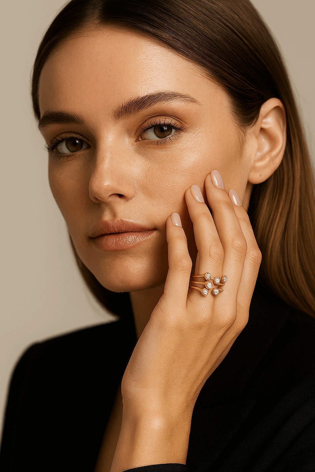 14K Yellow Gold Fashion Diamond Ring with 0.50Tw  Round Diamonds