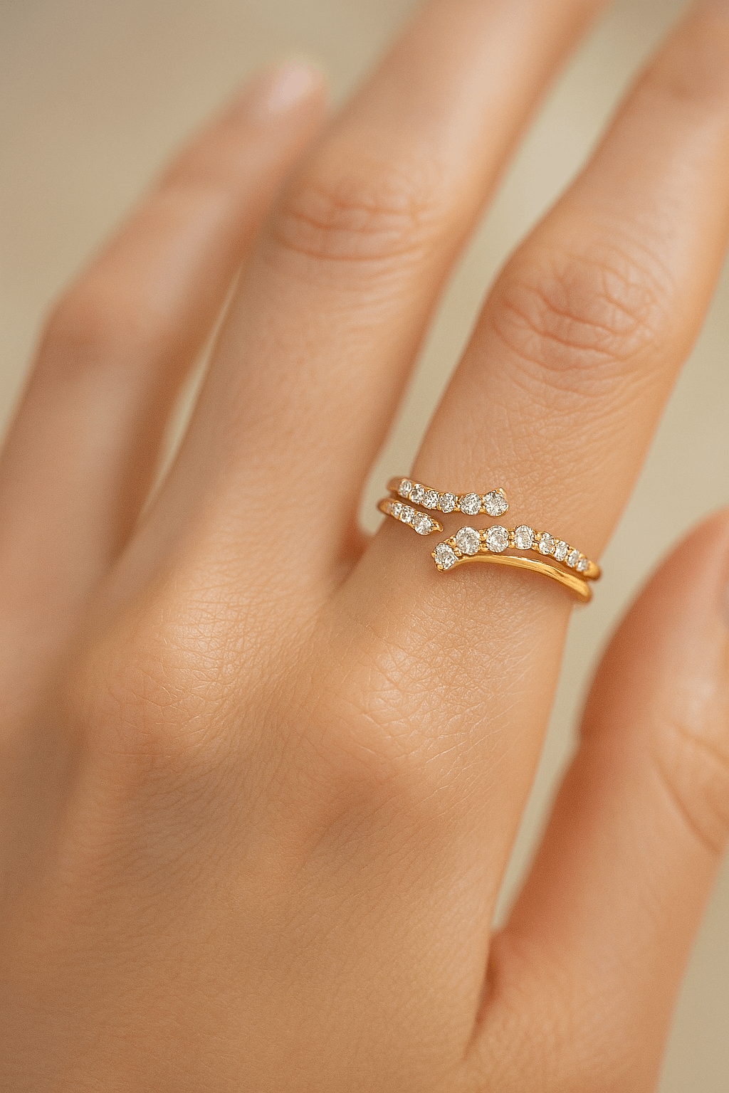 14K Yellow Gold  Fashion Diamond  Ring with 0.82Tw  Round Diamonds