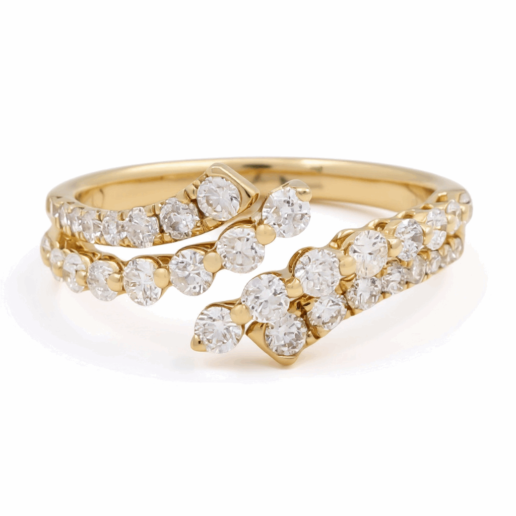 14K Yellow Gold  Fashion Diamond  Ring with 0.82Tw  Round Diamonds