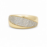 14K Yellow Gold Band Diamond Fashion Ring with 0.62Tw Round Diamonds