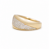 14K Yellow Gold Band Diamond Fashion Ring with 0.62Tw Round Diamonds