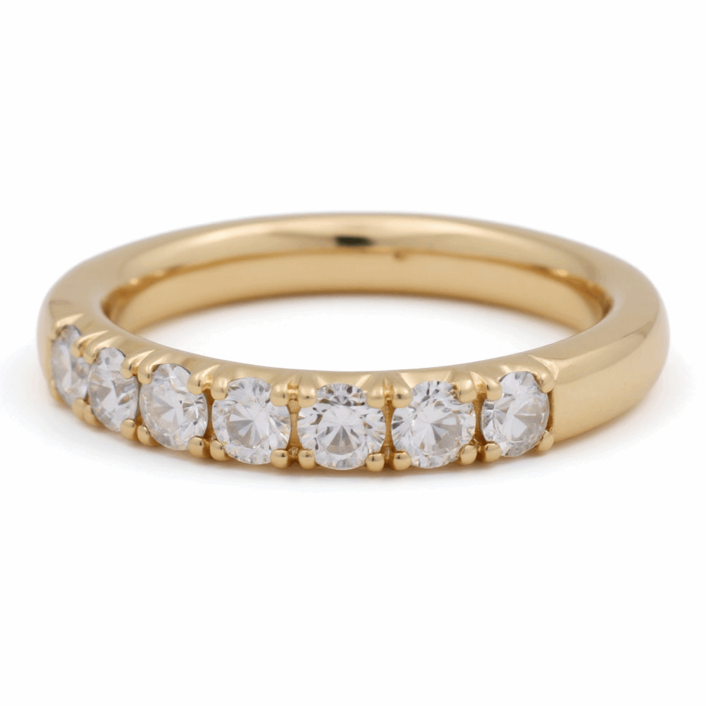 14K Yellow Band Fashion  Ring with 0.50Tw Round Diamonds