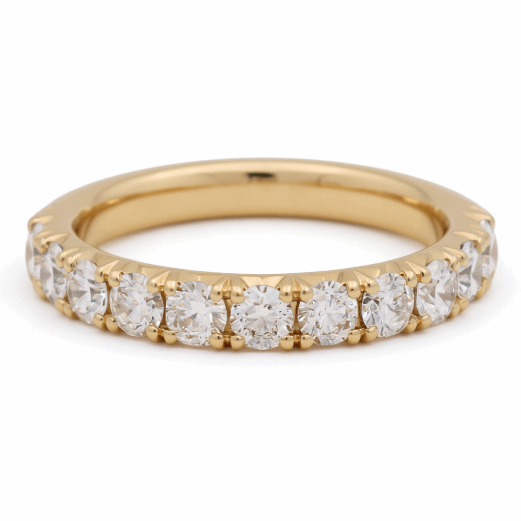 14K Yellow Band Fashion  Ring with 1.00Tw Round Diamonds