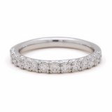 14K White Band Fashion  Ring with 0.75Tw Round Diamonds
